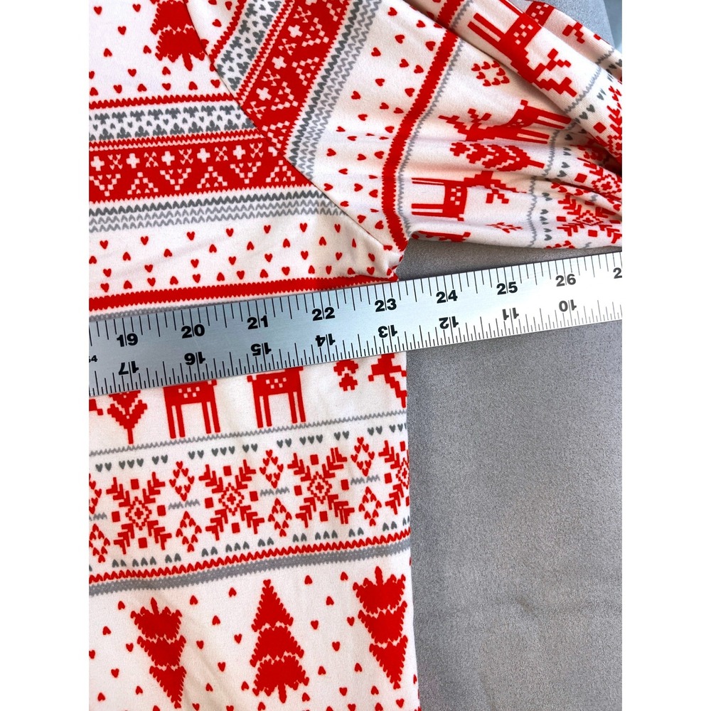 Jammies For Your Families Mens Large Pajama Set Red White Fair Isle Reindeer - Picture 6 of 10